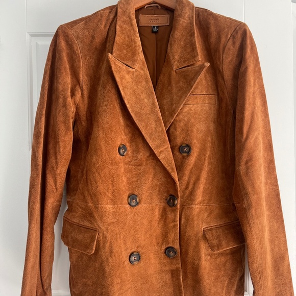 Free People Blank NYC Brown Suede Double Breasted Blazer Jacket L - Picture 4 of 4